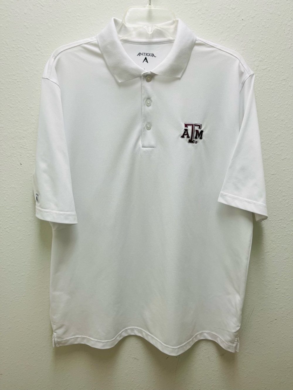 Texas A&M Aggies Antigua  White Polo Shirt Size L NCAA College